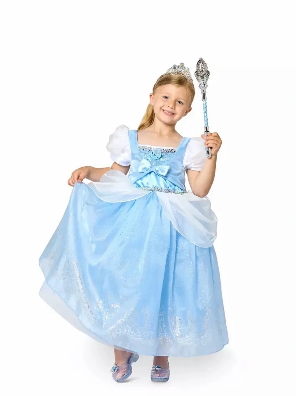 Cinderella Disney Light Blue Princess Dress with White Puff Sleeves